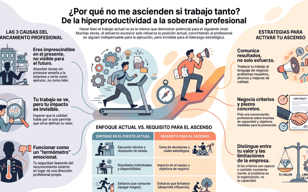 Profesional que trabaja mucho pero no consigue un ascenso laboral